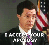 Colbert Apology Accept
